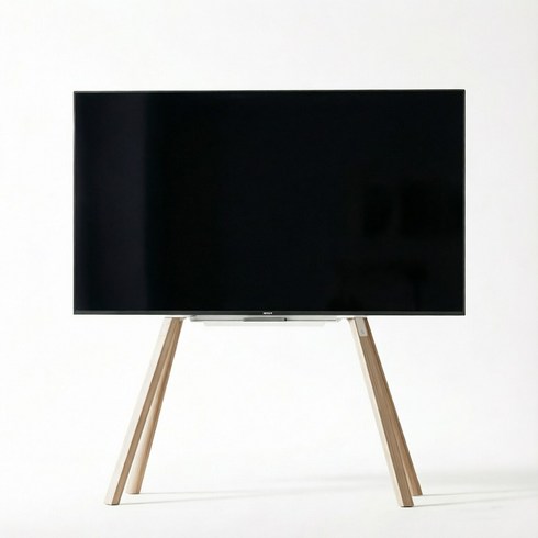 FANOBO 원목 아트 TV 거치대, 화이트, 1개