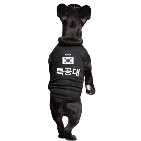 카라몰리 강아지 티셔츠 특공대 반려동물 유니폼, 특공대 블랙, 1개