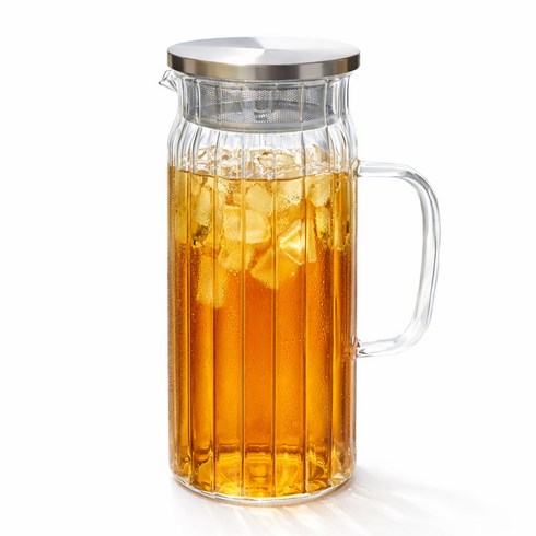 옵티머스 내열유리물병 360도 스텐캡 냉장고 물병, 투명, 1개, 1.4L