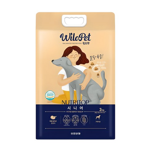 월로펫 시니어 강아지 뉴트리탑 소프트사료, 닭, 3kg, 1개