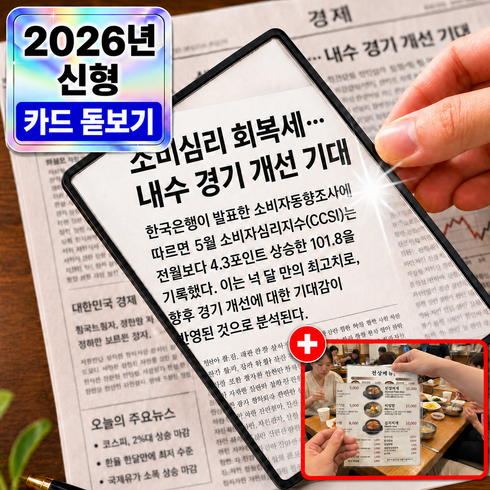 나무처럼 잘보여 카드형 돋보기 휴대용 세트, 1개, 대형+중형