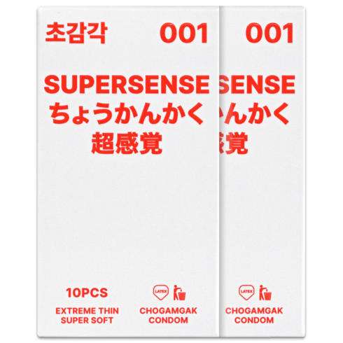 초감각 001 초박형 콘돔, 10개입, 2개