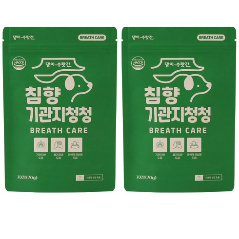 댕이수랏간 강아지 기관지영양제 침향 기관지청청, 70정, 호흡기/기관지, 2개