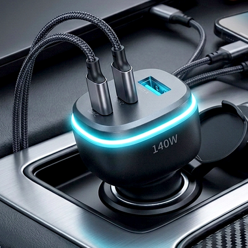 피네스토 차량용 충전기 140W 초고속 시거잭 2026년형 QC4.0, 블랙, FN-501