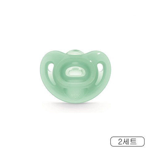 누크 센서티브 올실리콘 쪽쪽이 2개입, S1 (0~6개월), 그린+그린, 1세트