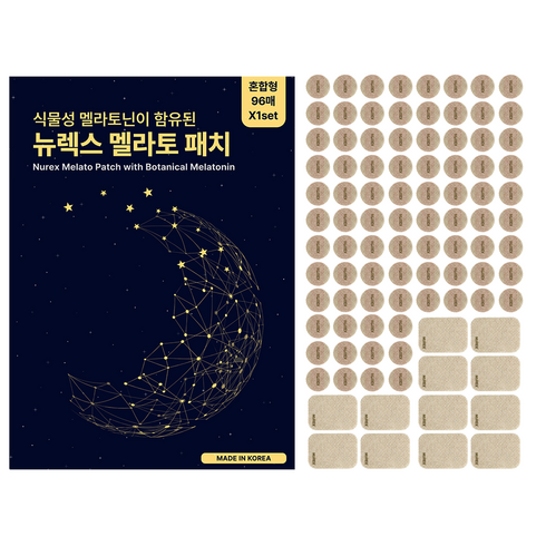 뉴렉스 식물성 멜라토닌 함유 멜라토 패치 숙면 수면 패치, 96매, 1세트