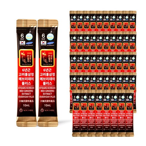 6년근 홍삼 스틱 진액 실속형 끝판왕 에브리데이 플러스, 50개, 10ml