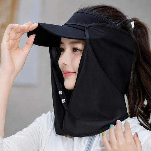 테일스타 모자 햇빛가리개 자외선차단 탈부착형, 블랙, 1개