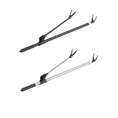 Hqzoomee접이식 낚싯대 거치대 휴대용 민물 낚싯대 받침대 받침틀2PCS, 블랙+실버