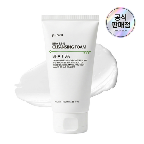 퓨어케이 고함량 바하 1.8% 약알칼리성 청소년 성인 좁쌀 여드름 클렌징폼, 100g, 1개