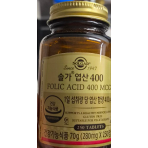 솔가 엽산 400, 250정, 1개