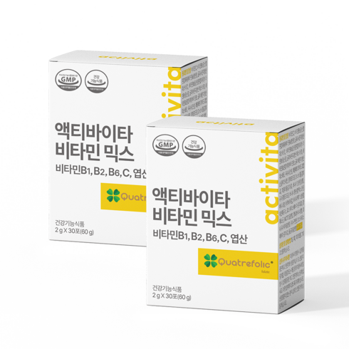 맛있는 비타민B 영양제 액티바이타믹스 여성 남성 어린이 청소년 멀티비타민 2BOX (2개월분), 60g, 2개
