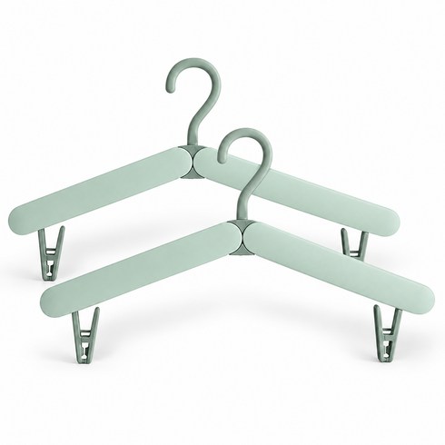 비케이라인 여행용 접이식 건조대 옷걸이, 그린, 2개