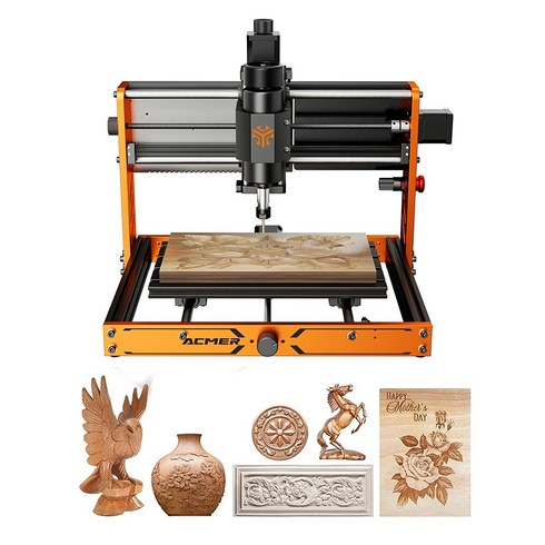 ACMER 500W 미니 소형 CNC 조각기 레이저 각인기 금속 커팅기 아크릴 목공 가정용 고출력 3S, 1개