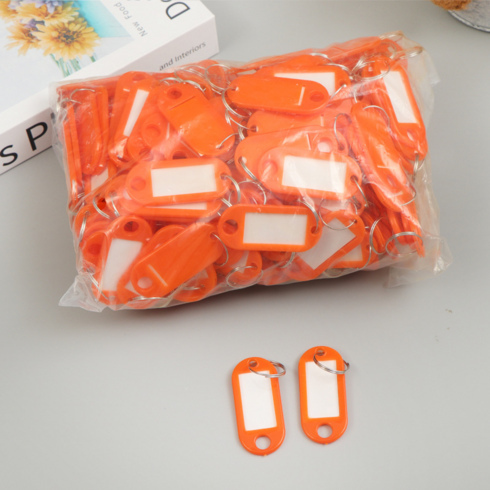 BOGUSAGU 칼라 열쇠고리 네임택 20P BSN-001, 오렌지, 20개, 1세트