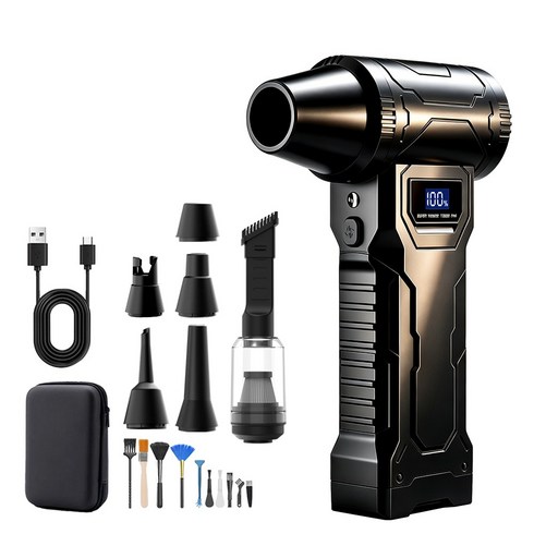 Axylon 초강력 무선 에어건 180000 RPM 차량용 흡입 청소기, 검은색, Q4