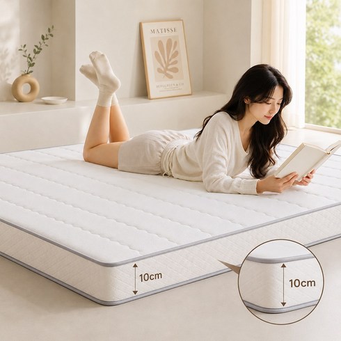 코소카 천연 라텍스 침대 메모리폼 매트리스 10cm 25D 바닥 토퍼 매트리스