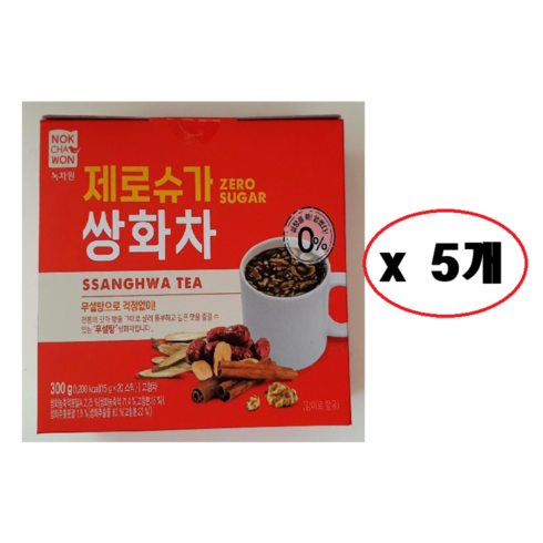 녹차원 제로슈가 쌍화차, 5개, 20개입, 15g