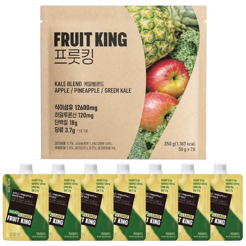 프룻킹 샐러드쉐이크 50g 케일블렌드 (고식이섬유 12600mg + 고단백질 18g + 히알루론산 120mg), 7개