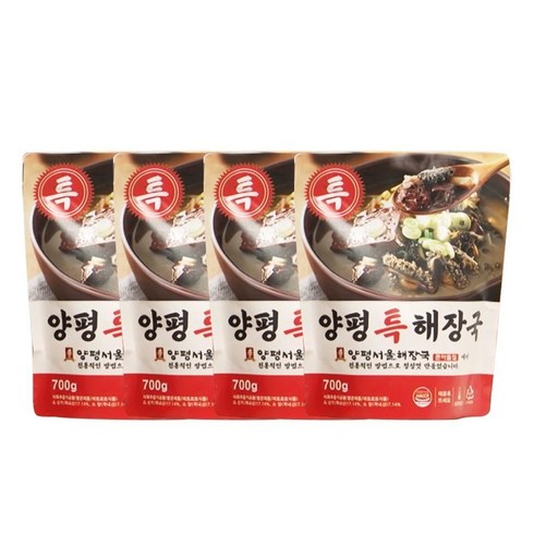 큰아들집 양평 서울 해장국 특해장국 700g 국내산 한우 소양 우거지 선지 시레기 국밥, 4개