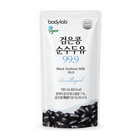 바디랩 검은콩 순수 두유 99.9, 185ml, 40개