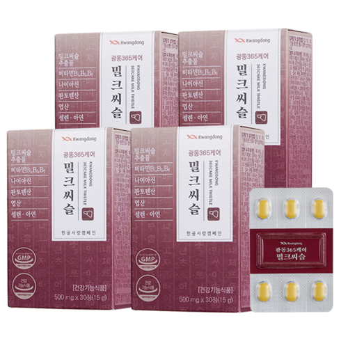 광동 365케어 밀크씨슬, 30정, 4개