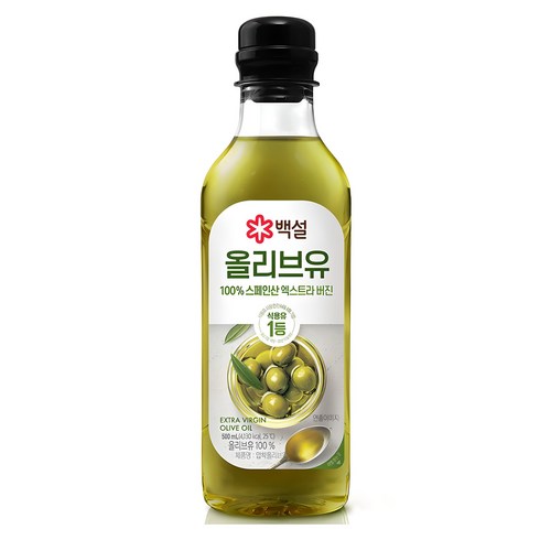 백설 엑스트라버진 압착 올리브유, 500ml, 1개