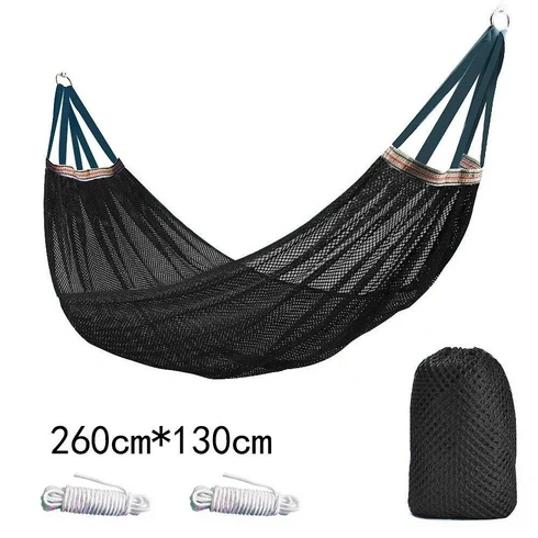 ERZHAO해먹 야외 캠핑 캠핑침대 해먹야외 최대 무게200kg, 검정색