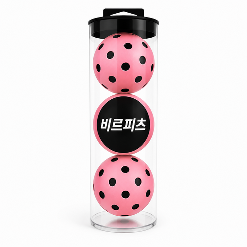 비르피츠 쫀쫀한 무소음 피클볼 공 컬러공, 3개, 핑크