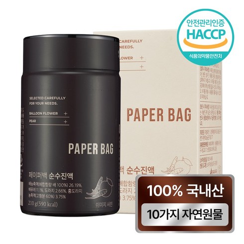페이퍼백 순수진액 병 국내산 홍도라지, 210g, 1개