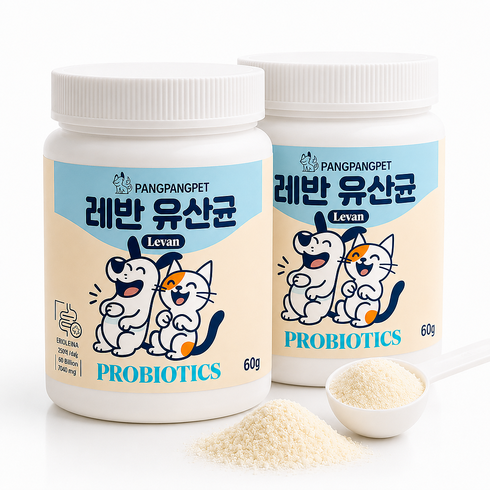 팡팡펫 레반 강아지 고양이 장건강 영양제 설사 변비 유산균, 2개, 장건강/유산균, 60g