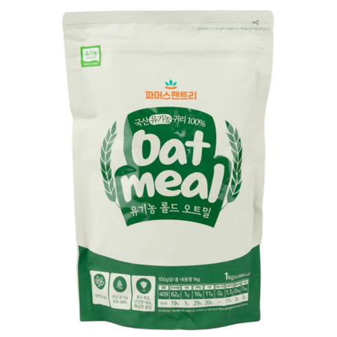 파머스팬트리 국산 유기농 오트밀, 1kg, 1개