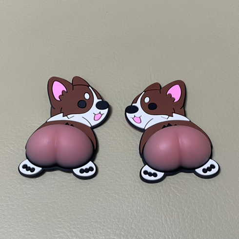 식객매점 차량용 도어가드4P 문콕 방지 귀여운캐릭터 짱구엉덩이 스티커 말랑말랑한 문콕방지 도어가드, 웰시코기(실리콘 ), 8개