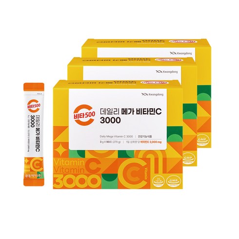 광동 비타500 데일리 메가 비타민C 3000 고함량 비타민c, 3개, 270g