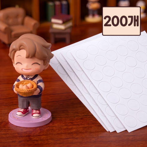 20mm 초강력 실리콘 양면 스티커 200개, 1세트