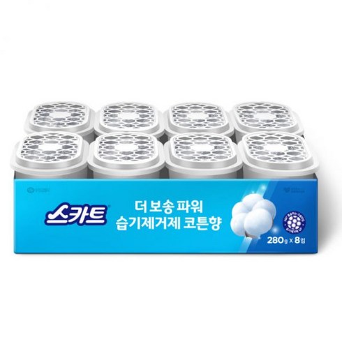 스카트 더 보송 파워 습기제거제 코튼향, 280g, 8개