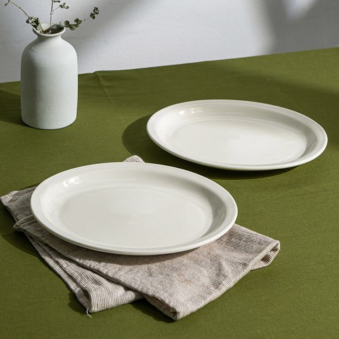 시라쿠스 뉴욕 백지 타원접시S 25cm 2개세트, 화이트(백지), 2개