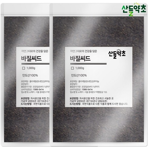 산들약초 인도산 바질씨드 (바질시드 바질씨앗 허브 씨앗 basilseed), 2개