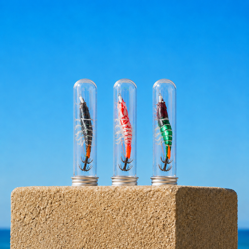 살아있는 새우처럼 리얼한 야광 빛나는 새우 에기 낚시 미끼 루어 3종세트, 1개, 6.6g, A세트 3개 1세트