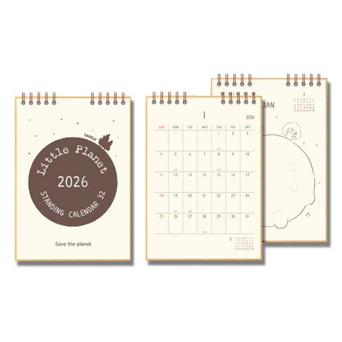 양지사 2026 리틀플래닛 스탠딩카렌다32 탁상달력, 1개