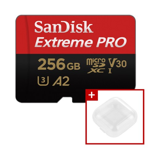 샌디스크 마이크로SD카드 익스트림 프로 + 미니 보관함 패키지, 1개, 256GB