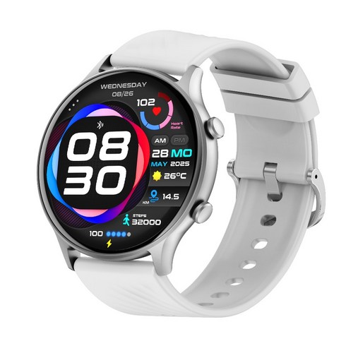 PEJE 운동 건강 24시간 모니터링 블루투스 통화 스마트워치 ZW04 ZL73J, GPS + 블루투스, 4.9cm, 은색