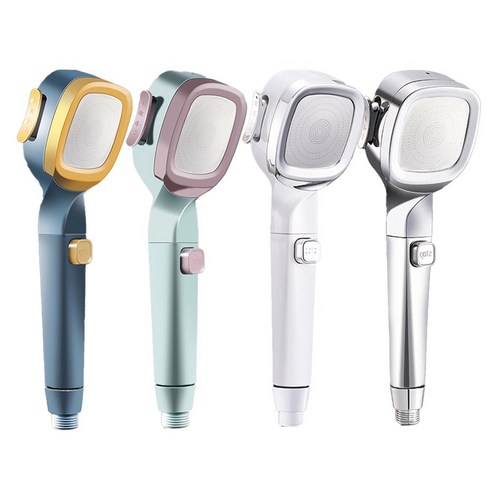 위시앤겟 4단 욕실 수압상승 샤워기 헤드, 핑크블루, 1개