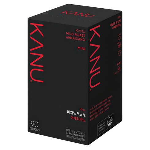 카누 마일드 로스트 아메리카노 미니 원두커피믹스, 900mg, 90개입, 1개