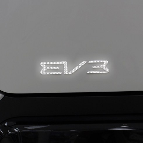 [오카] 2025 EV3 호환상품 리어 레터링 반사 포인트 튜닝 스티커, 1세트, 화이트
