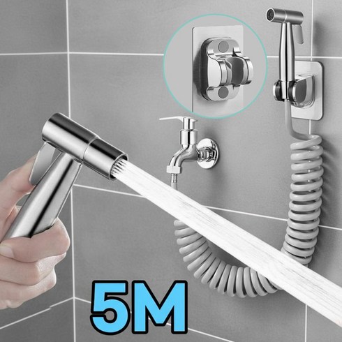 토도판다 304 스테인레스 욕실 베란다 청소건 5m, 실버, 1세트