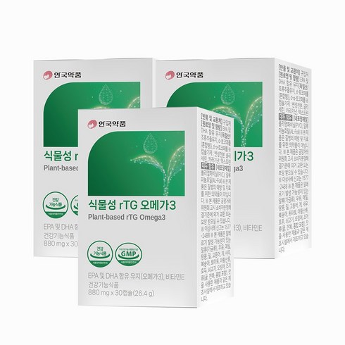 식물성 rTG 오메가3 26.4g, 3박스, 30정