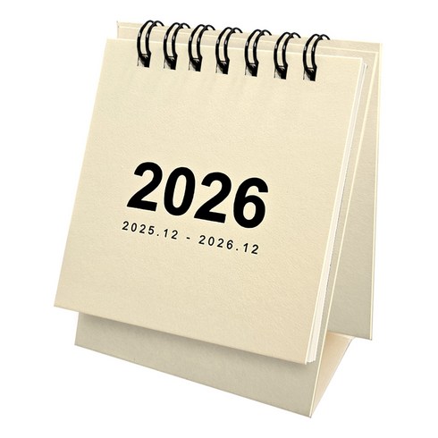 2026년 책상 탁상 달력 데스크 스탠딩 캘린더 연휴표시, 2개, 아이보리