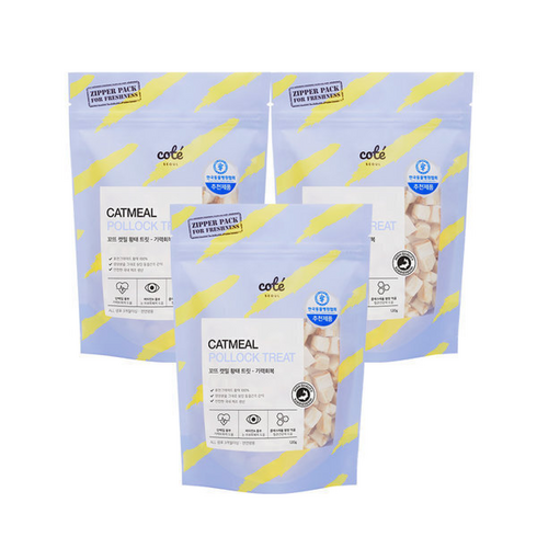 꼬뜨 캣밀 트릿 고양이 동결건조 간식, 황태, 120g, 3개