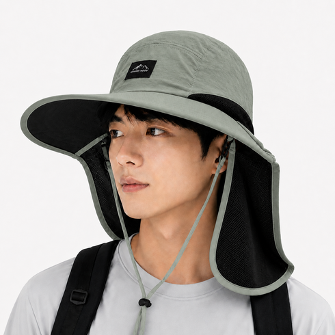 데일리박스 햇빛가리개 모자, 올리브